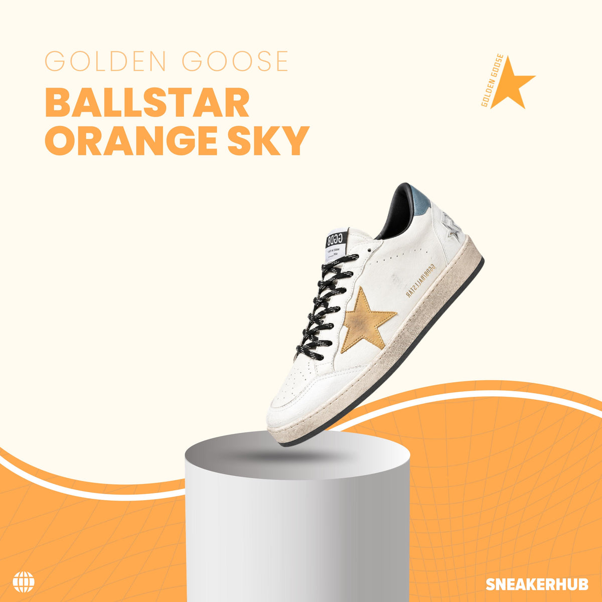 Golden goose ball star orange sky