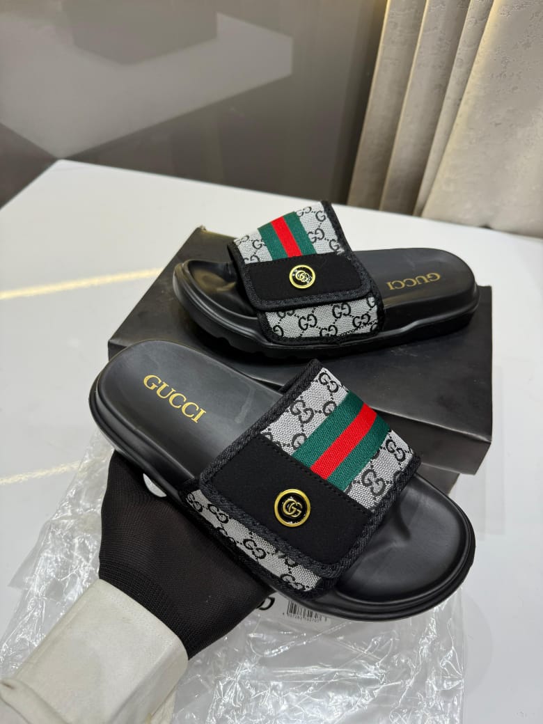 Gucci White&Black Sandal Men