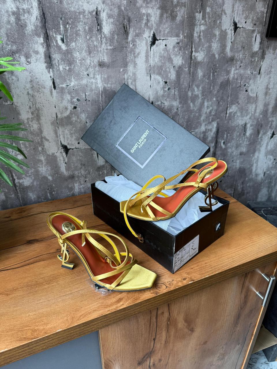 Saint Lauren Gold Footwear Women