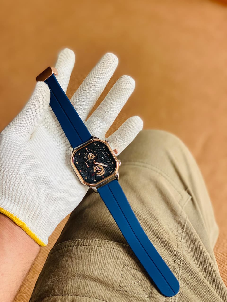 Analogue Watch Blue With Black Designed Dial