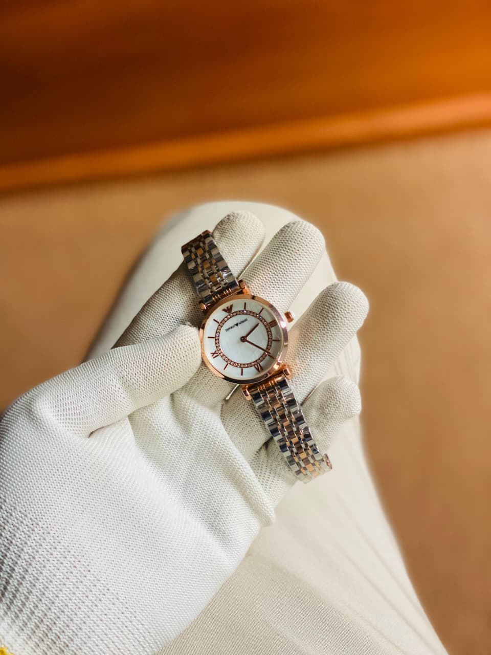 Emporio Armani Watch Women Gold With White Dial