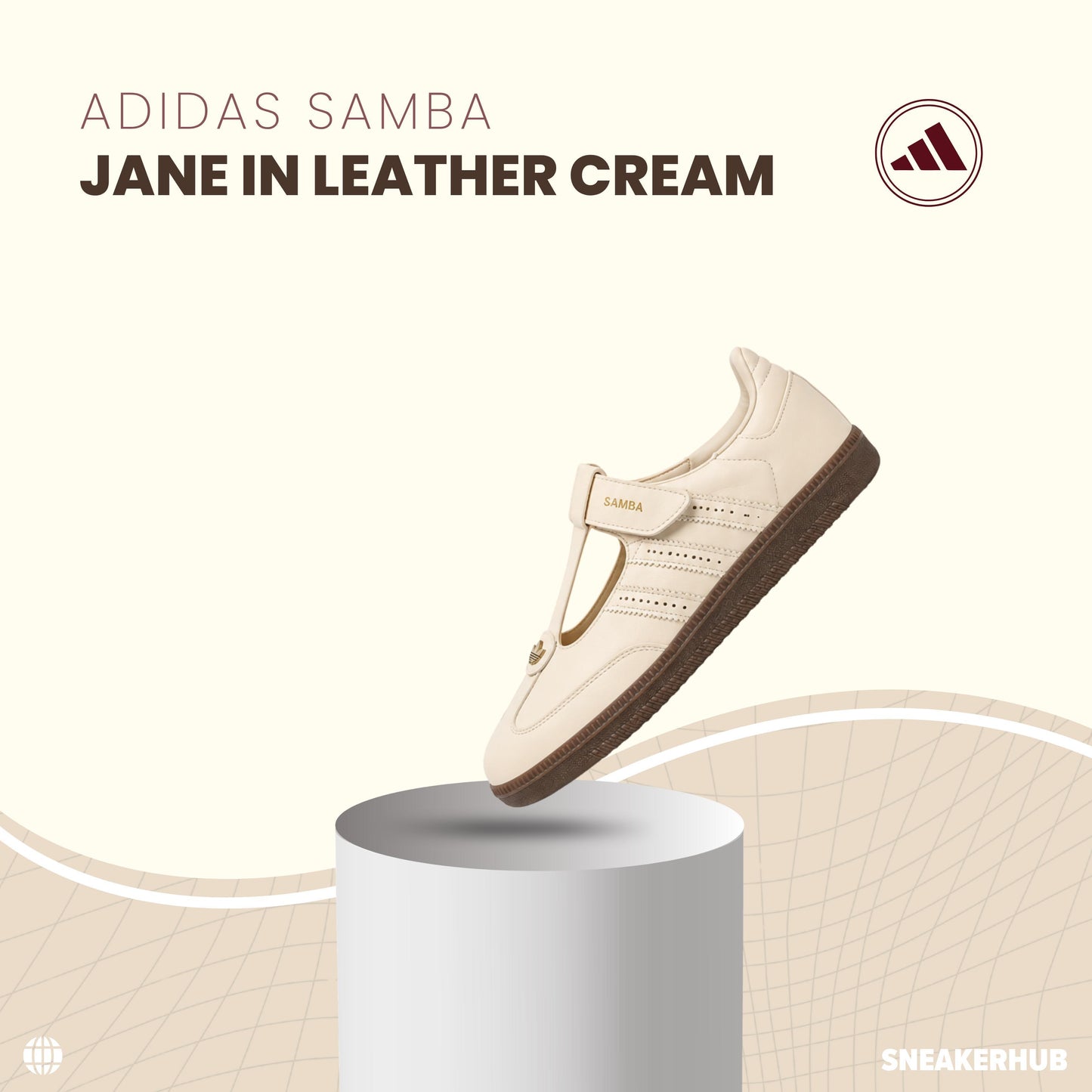ADIDAS SAMBA JANE IN LEATHER CREAM