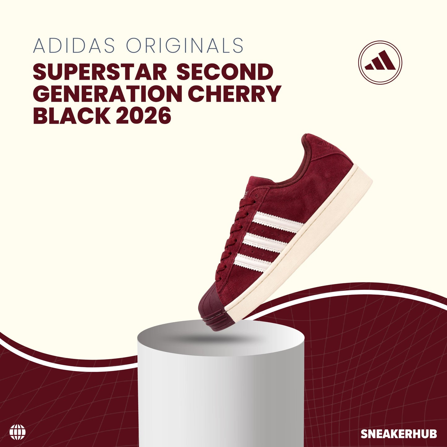 ADIDAS ORIGINALS SUPERSTAR SECOND GENERATION CHERRY BLACK 2026
