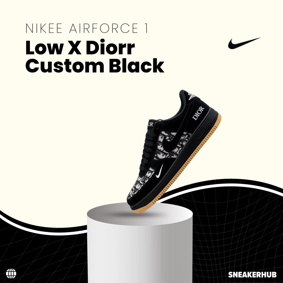 Nike airforce 1 low x Dior custom black