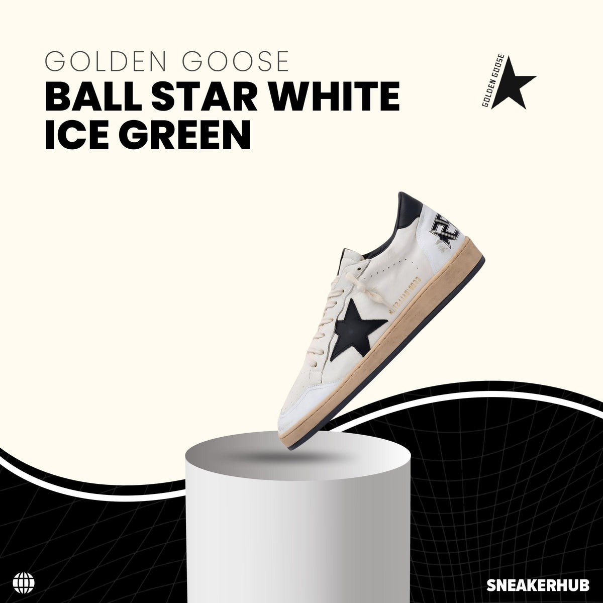 Golden goose ball star white ice green