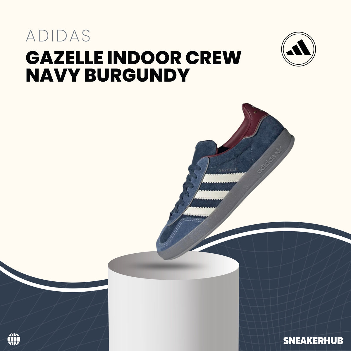 Adidas gazelle indoor crew navy burgundy