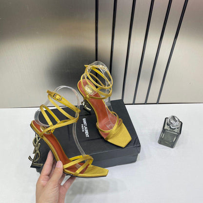 Saint Lauren Gold Footwear Women