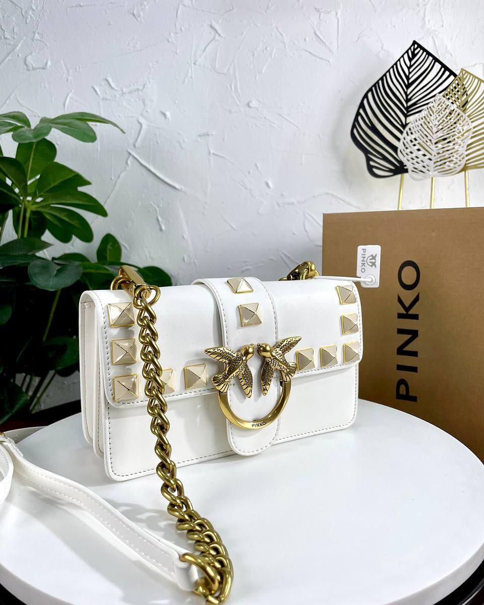Pinko Handbag White/Gold