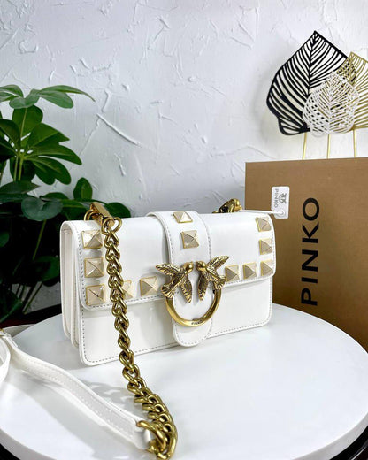 Pinko Handbag White/Gold