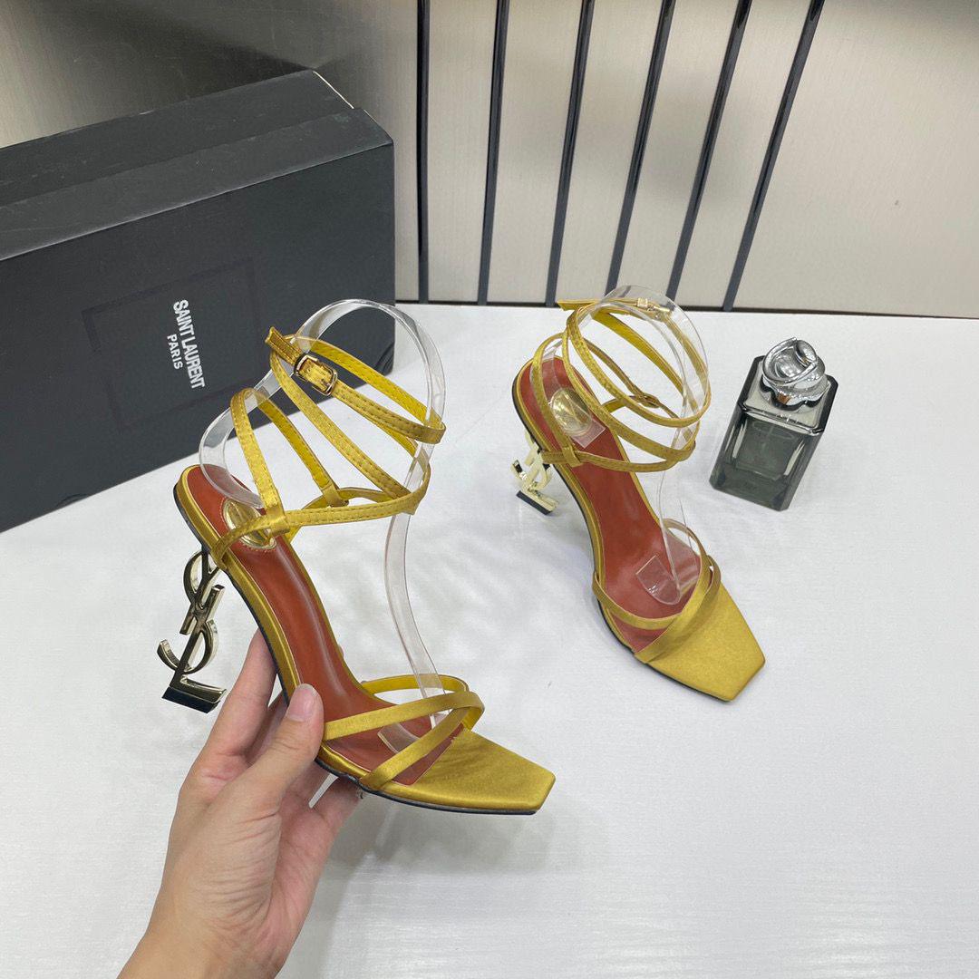 Saint Lauren Gold Footwear Women