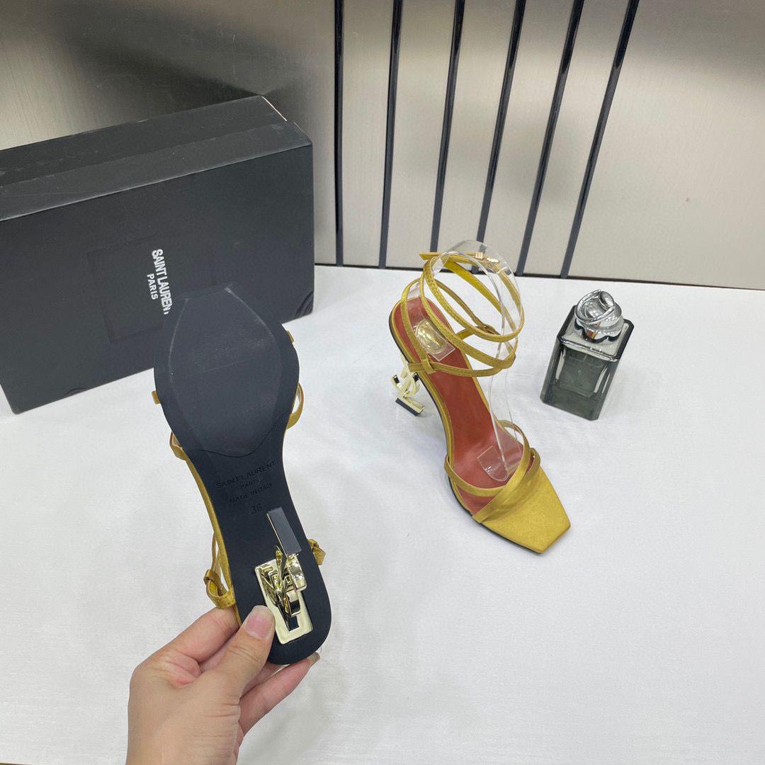 Saint Lauren Gold Footwear Women