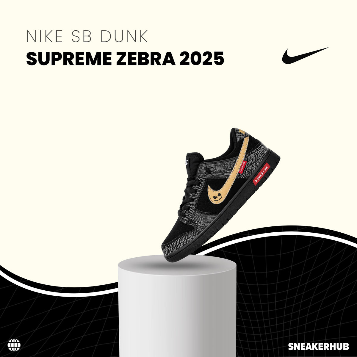 NIKE SB DUNK SUPREME ZEBRA 2025