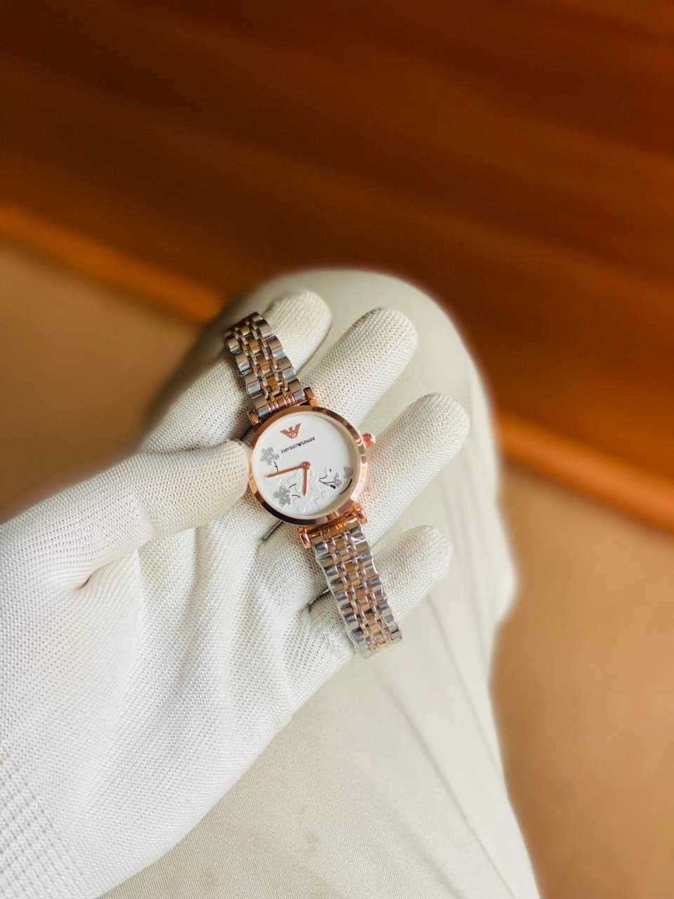 Emporio Armani Watch Women Gold With White Dial