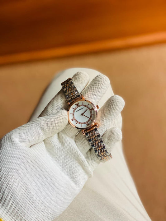 Emporio Armani Watch Women Gold With White Dial