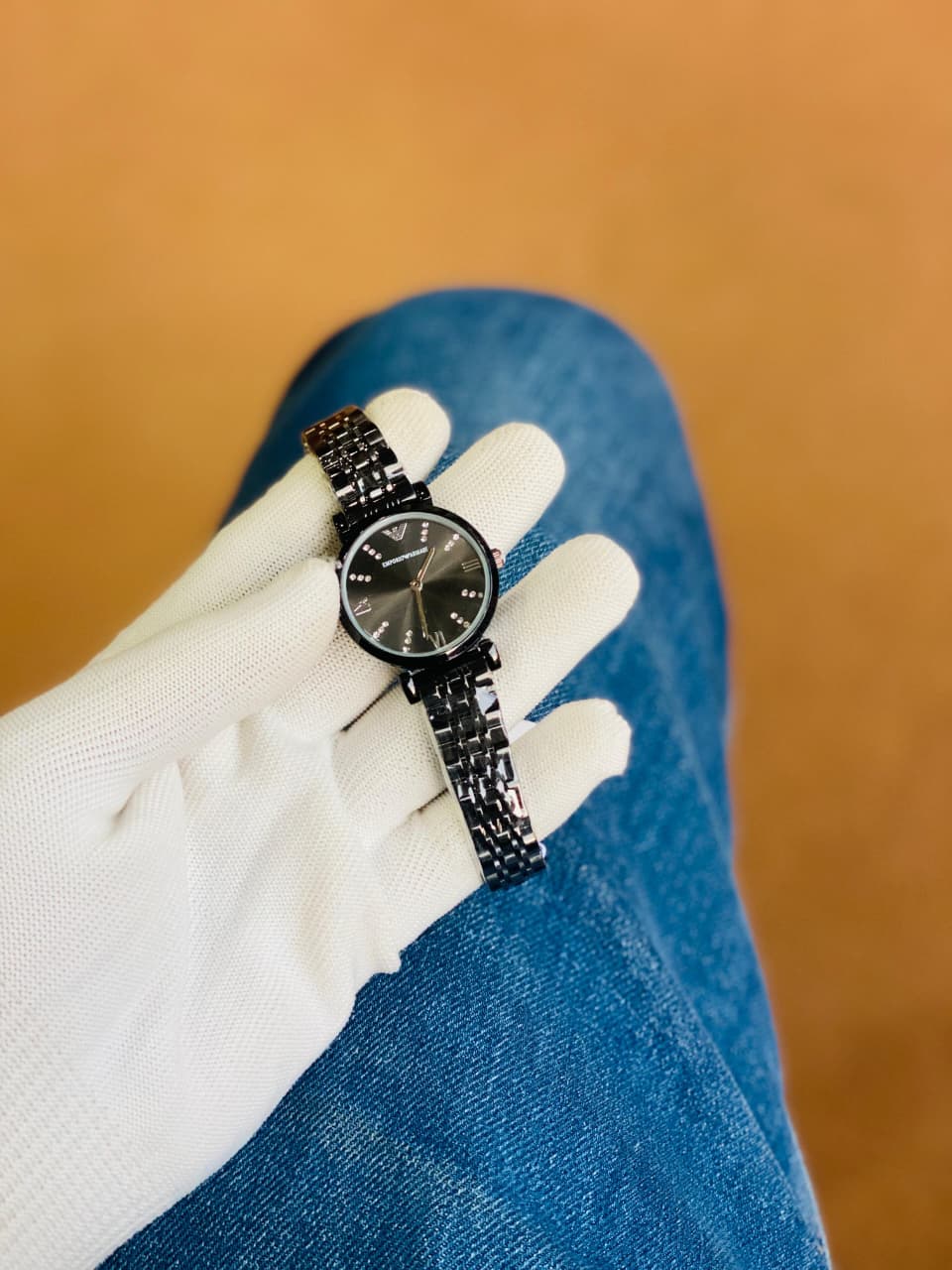 Emporio Armani Watch Women Black With Black Dial