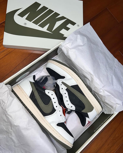 Travis Scott x Air Jordan Retro1 Low 'Olive' (UA QUALITY)
