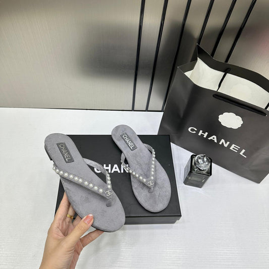 Chanel Sandals Women Gray/Pink