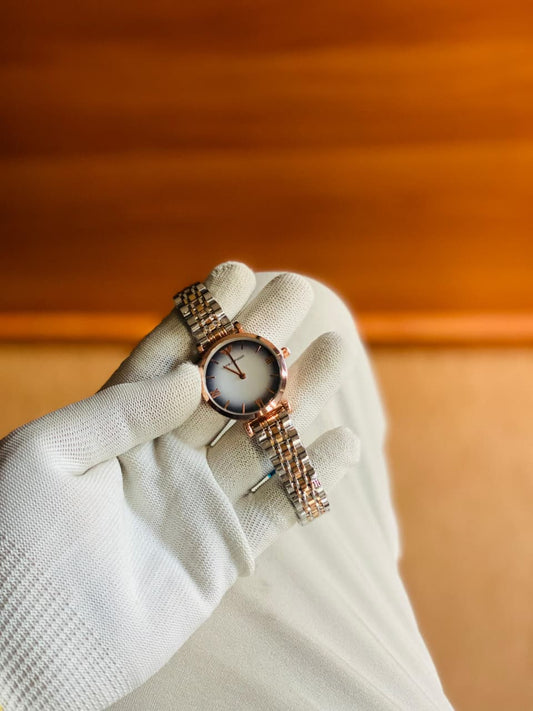 Emporio Armani Watch Women Gold With Black/White Dial