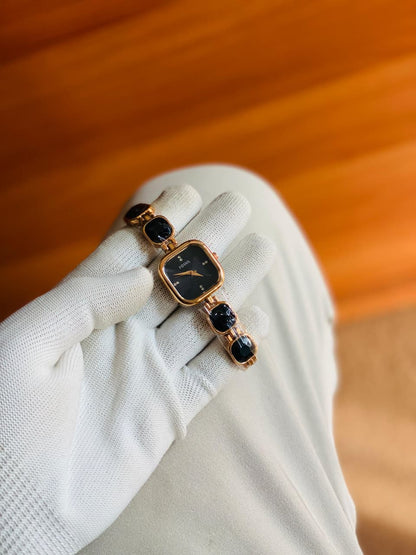 Fossil Watch Women Decorted With Stones Black/Blue