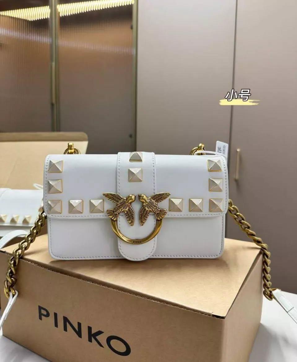 Pinko Handbag White/Gold