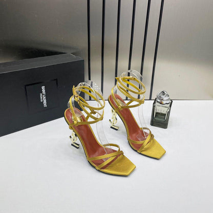 Saint Lauren Gold Footwear Women