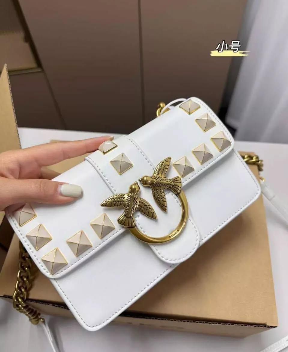 Pinko Handbag White/Gold